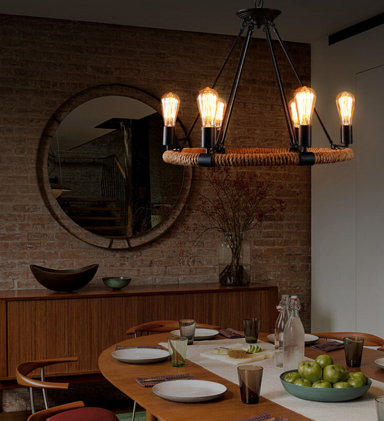 110V chandeliers, size 65x56cm E27*6 LED. Metal/glass lamp